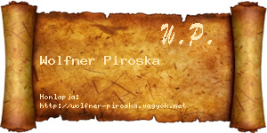 Wolfner Piroska névjegykártya